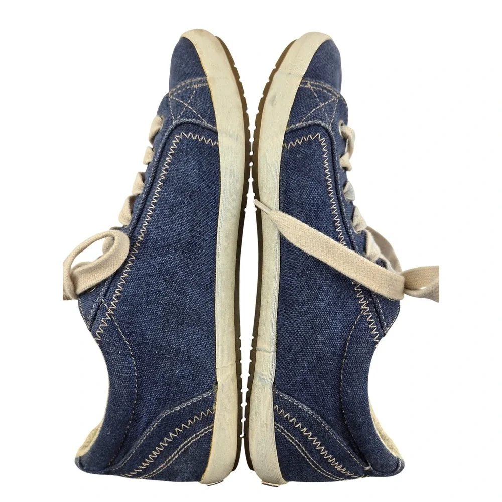 Taos‎ Star Blue Wash Canvas Sneakers Womens 8.5 Lace-Up Comfort Shoes Denim